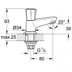 Grohe Robinet lave-mains bec fixe Costa L Kobleo