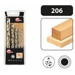 Leman Coffret 5 forets helicoïdaux hss bois 206.500.05 Leman Kobleo