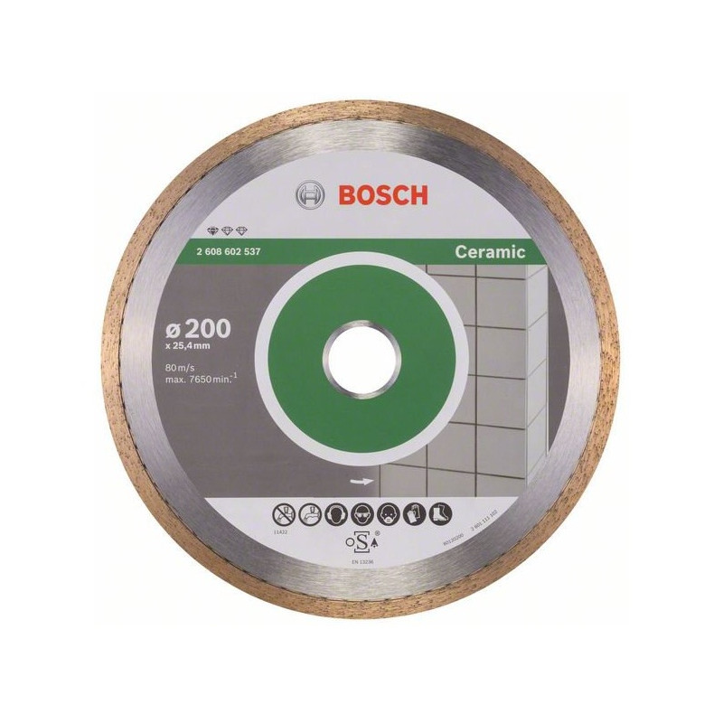 Bosch Disque à tronçonner diamanté Standard for Ceramic D. 200 x 25,4 mm Kobleo