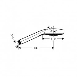 Hansgrohe Douchette 110 1jet EcoSmart blanc/chromé Croma Select E Kobleo