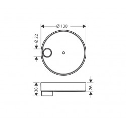 Hansgrohe Porte-savon en plastique finition chromé ronde 130 mm Cassetta'S Puro Kobleo