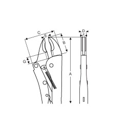 Bahco Pince-étau à bec coudé avec coupe-fil 180 mm chromée 2951-180 Bahco Kobleo