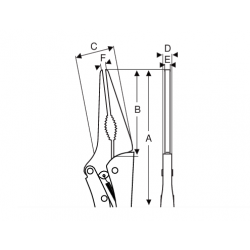 Bahco Pince-étau à mâchoire fine et longue, 235 mm chromée 2952-235 Bahco Kobleo