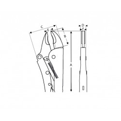 Bahco Pince-étau universelle à bec coudé 235 mm chromée 2953-250 Bahco Kobleo