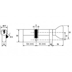 Tesa Cylindre à bouton TE5 laiton Varié 40xB30 Tesa Kobleo