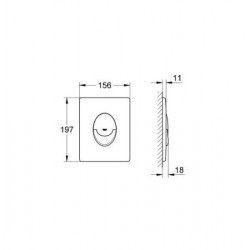 Grohe Plaque de commande chromé mat 156 x 197 mm Skate Air Kobleo Grohe Plaque de commande chromé mat 156 x 197 mm Skate Air Kobleo