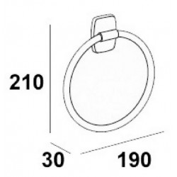 Inda Porte-serviette anneau chromée Diam 190 mm Kobleo