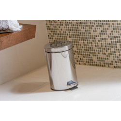 JVD Poubelle à pédale en inox 5L Kobleo