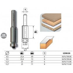 Leman Mèche d'affleureuse droite diam 127 long 67 q6 guide à billes 56767130 Leman Kobleo
