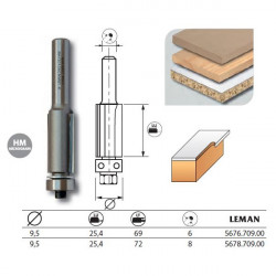 Leman Mèche d'affleureuse droite diam. 9,5 long. 72 q.8 guide 5678.709.00 Leman Kobleo