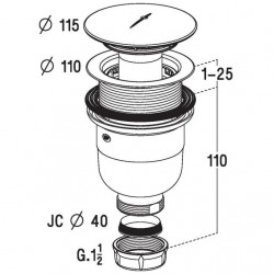 Nicoll Bonde verticale pour receveur Diam 90 mm 205110 Nicoll Kobleo