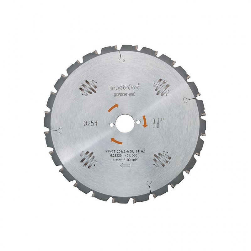 Metabo Lame de scie circulaire HW/CT 254x2.4x30 mm 24 WZ 20° Metabo Kobleo