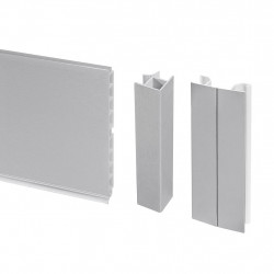 Emuca Kit de plinthes de cuisine 8952463 Ht100mm L2,35m anodisé satiné Emuca Kobleo