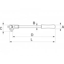 Bahco Poignée articulée à tête pivotante 3/8 250 mm 7758 Bahco Kobleo Bahco Poignée articulée à tête pivotante 3/8 250 mm 7758 Bahco Kobleo