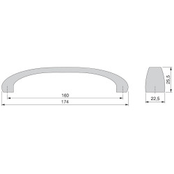 Emuca Lot de 20 Poignées de meuble Kyoto couleur titane entraxe 160 mm Kobleo
