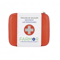 Farmor Trousse de secours bâtiment 4/6 personnes en PU orange FAR 3701 FLO Kobleo