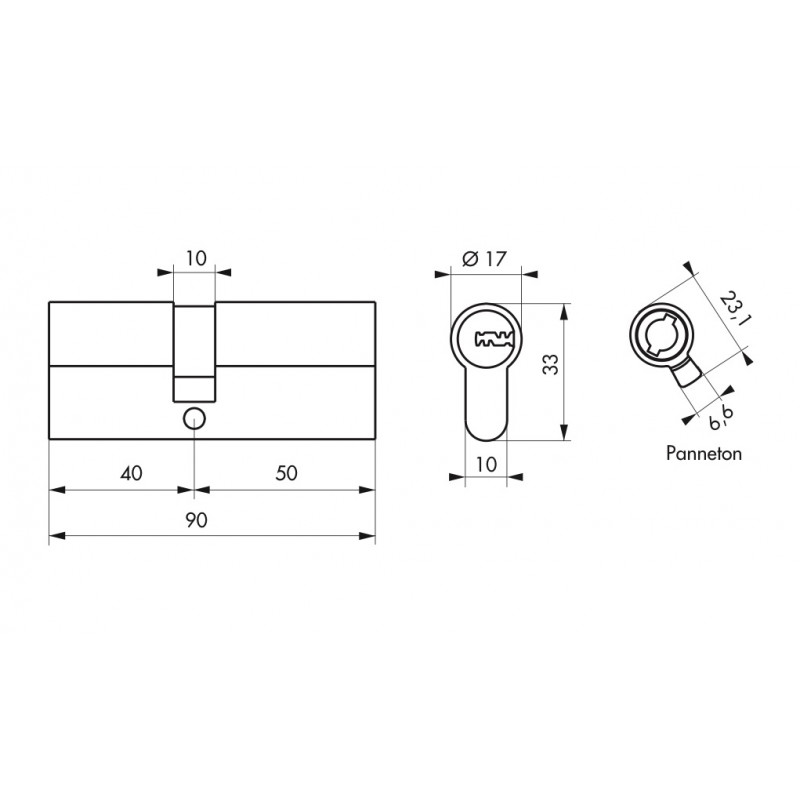 Thirard Cylindre de serrure 40 x 50 mm 5 clés 17791 Thirard Kobleo Thirard Cylindre de serrure 40 x 50 mm 5 clés 17791 Thirard Kobleo