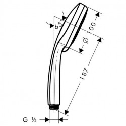 Hansgrohe Douchette Croma 100 Vario Ecosmart chromé 4 jets Diam 100 mm 28537000 Hansgrohe Kobleo