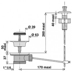 Valentin Vidage à cuvette et clapet complet standard Kobleo