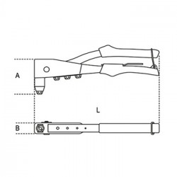 Irimo Pince à riveter 265 mm avec 4 têtes interchangeables 546-265-1 Irimo Kobleo