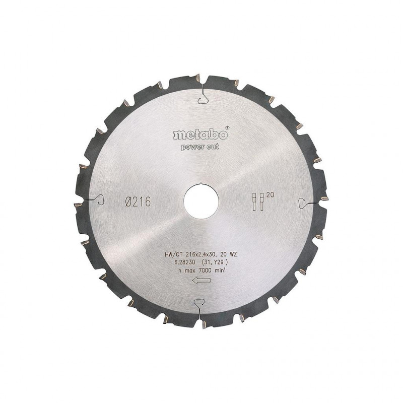 Metabo Lame de scie circulaire HW/CT 216x2.4x30mm 20 WZ Metabo Kobleo