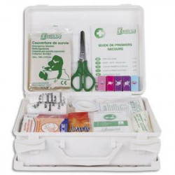 Esculape Coffret de secours scolaires en polypro blanc 8 à 12 personnes ASEP PP Kobleo