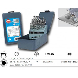 Leman Coffret 19 Forets Metal Hss Diam1 à 10mm Kobleo