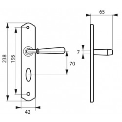 Thirard Poignée de porte intérieure CHARON à condamnation acier rouillé 943381 Thirard Kobleo
