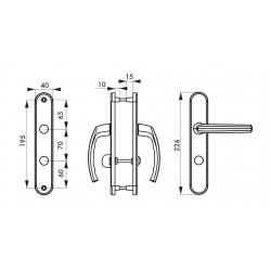 Thirard Poignée porte intérieure noire Sultane 990431 condamnation Thirard Kobleo