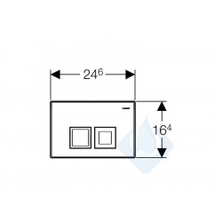 Geberit Plaque de déclenchement à deux touches Chromé satiné DELTA50 115135461 Geberit Kobleo