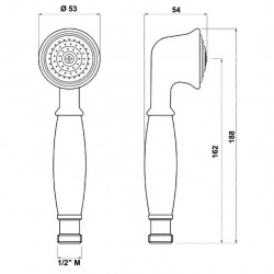 Crolla Douchette Rétro en laiton Chromée 163637 Crolla Kobleo