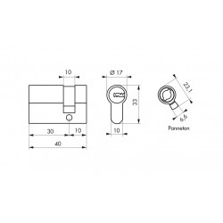Thirard Demi-cylindre de serrure 30 x 10 mm 5 clés 19739 Thirard Kobleo