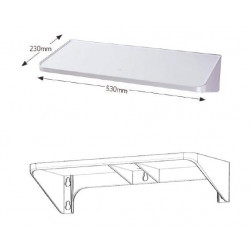 Akw Etagère polypropylène blanc 530x230mm Accessibilité PMR Akw Kobleo