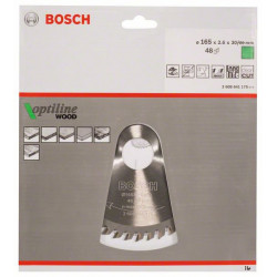 Bosch Lame de scie circulaire Optiline Wood Diam 165 x 30mm 48 dents 2608641 Bosch Kobleo