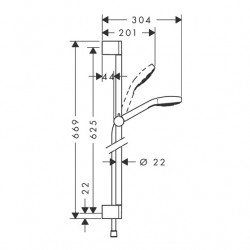Hansgrohe Set douche Crometta 1 jet Green 6 l/min barre Unica'Croma 65 cm blanc Hansgrohe Kobleo