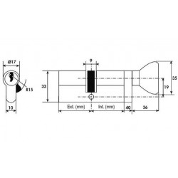 Tesa Cylindre à bouton TE5 varié nickelé Varié 40xB40 Tesa Kobleo