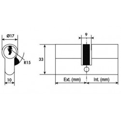 Vachette Cylindre 2 entrées V5 varié Laiton 40x30 mm Kobleo