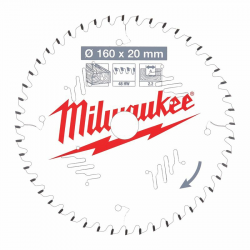 Milwaukee Lame de scie circulaire bois Diam 160 x 20 x 2.2 mm 48 dents ATB Kobleo