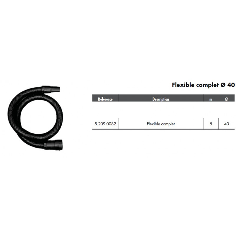 Lavor Kit flexible complet avec raccords flexible 5 mètres diamètre 40 mm Kobleo