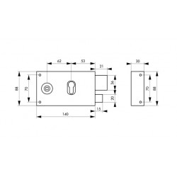 Thirard Boitier CP à fouillot 140 x 88 mm droite 508766 Thirard Kobleo