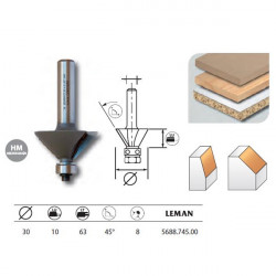 Leman Mèche à chanfreiner 45° long. 63 diam. 30 q.8 guide 5688.745.00 Leman Kobleo