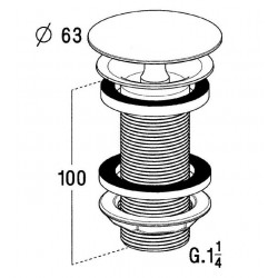 Nicoll Bonde lavabo design laiton chromé à écoulement libre Kobleo