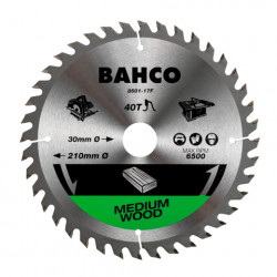 Bahco Lame de scie circulaire à denture moyenne 190 mm 40 dents pour bois 85 Bahco Kobleo