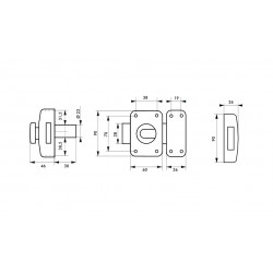 Thirard Verrou de porte d'entrée CAPITAL à bouton et cylindre 30 mm 3 clés 913 Thirard Kobleo