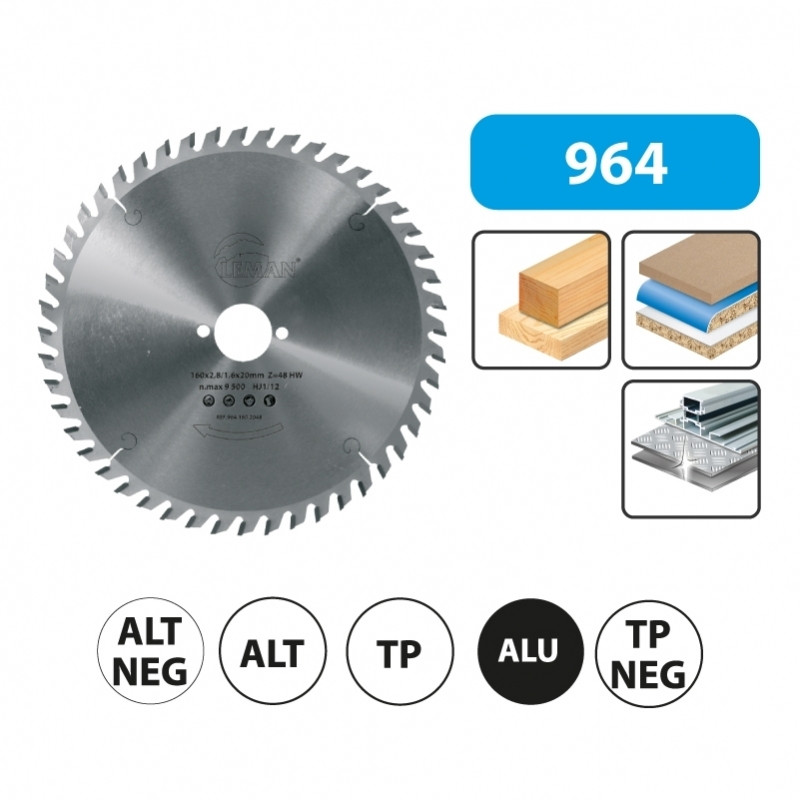 Leman Lame carbure portative D.200x15mm 48 dents alt. pour bois Leman Kobleo Leman Lame carbure portative D.200x15mm 48 dents alt. pour bois Leman Kobleo