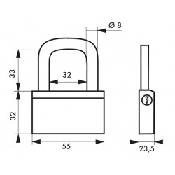 Thirard Cadenas de sûreté NAUTIC 55 mm avec 3 clés 968552 Thirard Kobleo