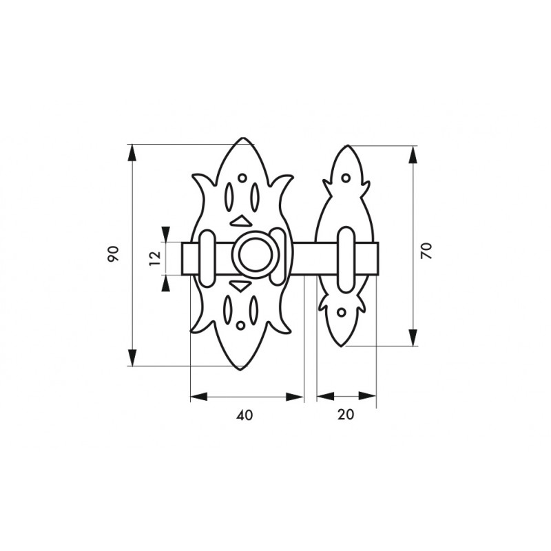 Thirard Verrous de meuble RUSTIQUE fer noir 40 x 90 mm 105302 Thirard Kobleo Thirard Verrous de meuble RUSTIQUE fer noir 40 x 90 mm 105302 Thirard Kobleo