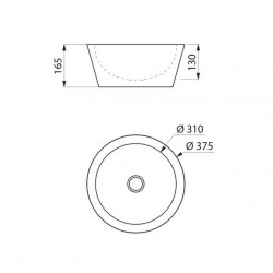 Delabie Vasque à poser ALGUI Diam 375 mm en Inox Kobleo