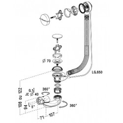 Nicoll Vidage automatique de baignoire Easybain Wave EB07 Nicoll Kobleo