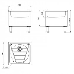Delabie Vidoir à poser au sol en Inox poli satiné Ht. jusqu’à 40 mm Kobleo